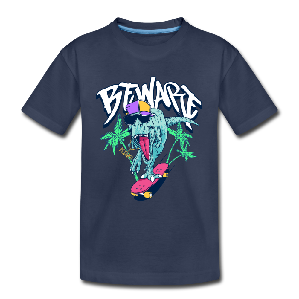 Dinosaur Skater Kids T-Shirt - navy