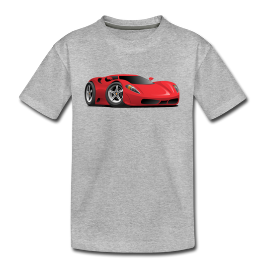 Red Sports Car Kids T-Shirt - heather gray
