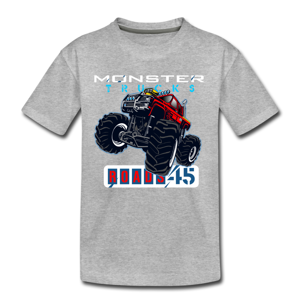 Monster Truck Kids T-Shirt - heather gray