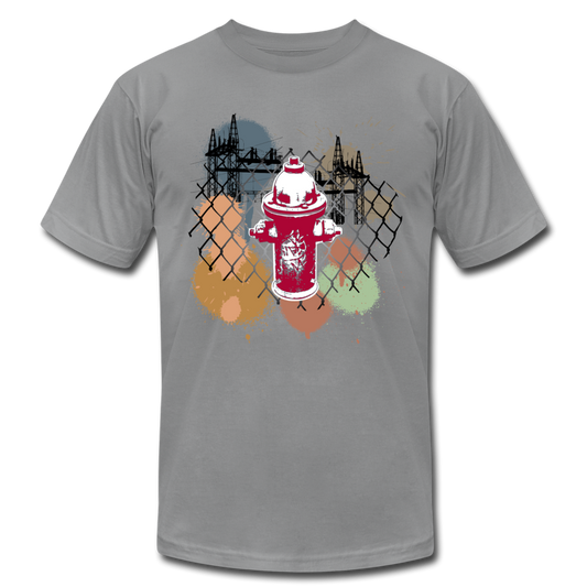 Abstract Fire Hydrant Fence T-Shirt - slate