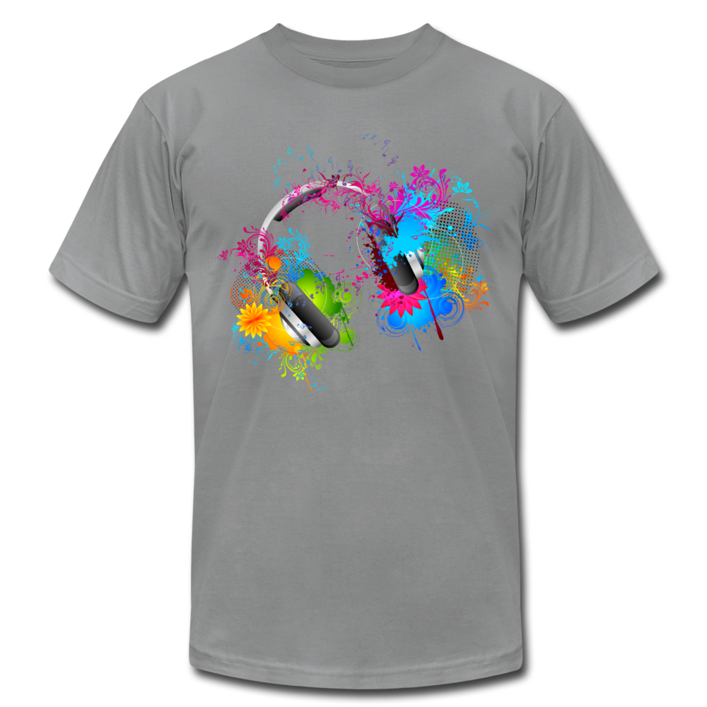 Colorful Abstract Floral Headphones T-Shirt - slate