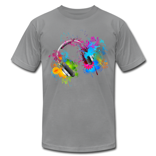 Colorful Abstract Floral Headphones T-Shirt - slate