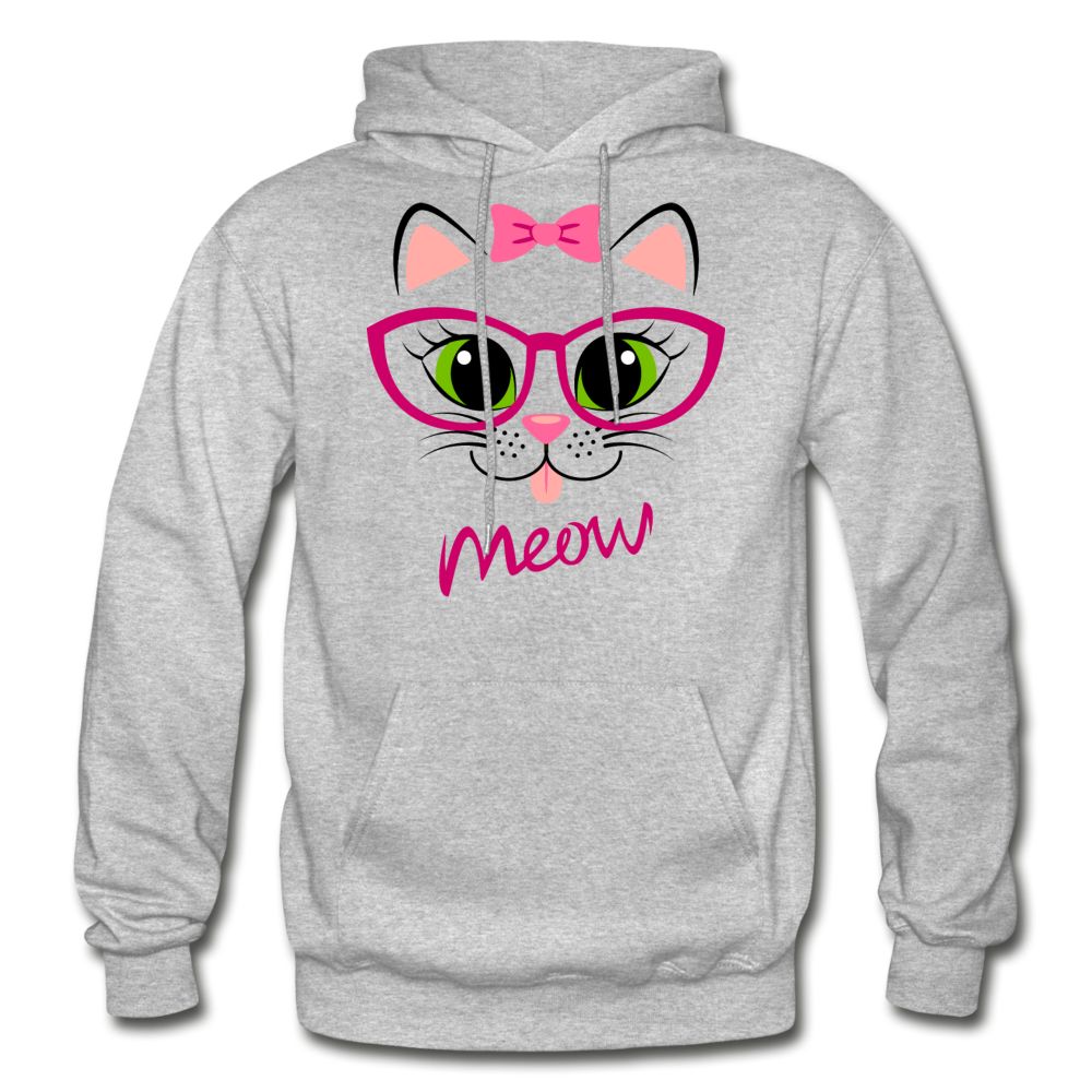 Cat Meow Hoodie - heather gray