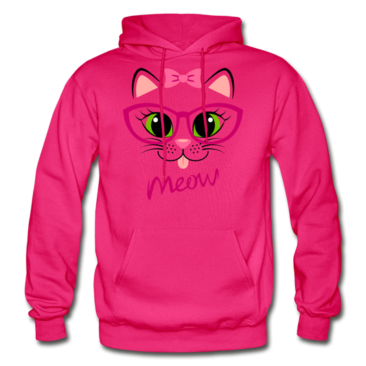 Cat Meow Hoodie - fuchsia