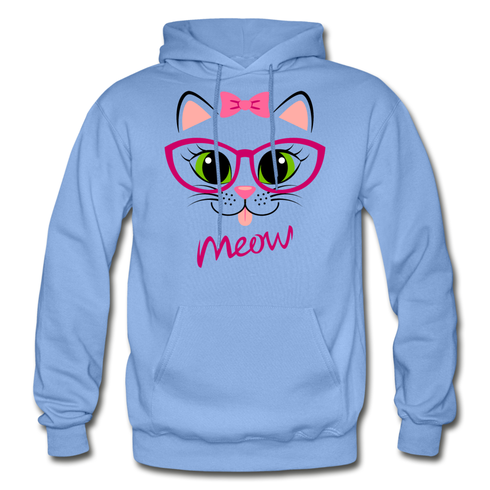 Cat Meow Hoodie - carolina blue