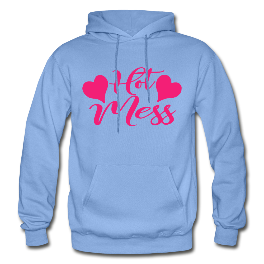 Pink Hot Mess Hoodie - carolina blue