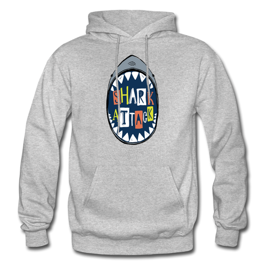 Shark Attack Hoodie - heather gray