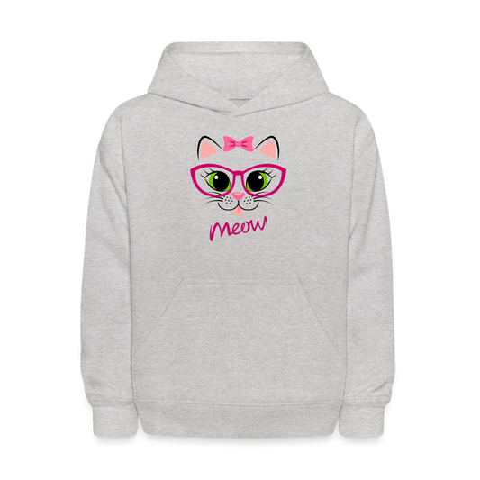 Meow Kids Hoodie - heather gray