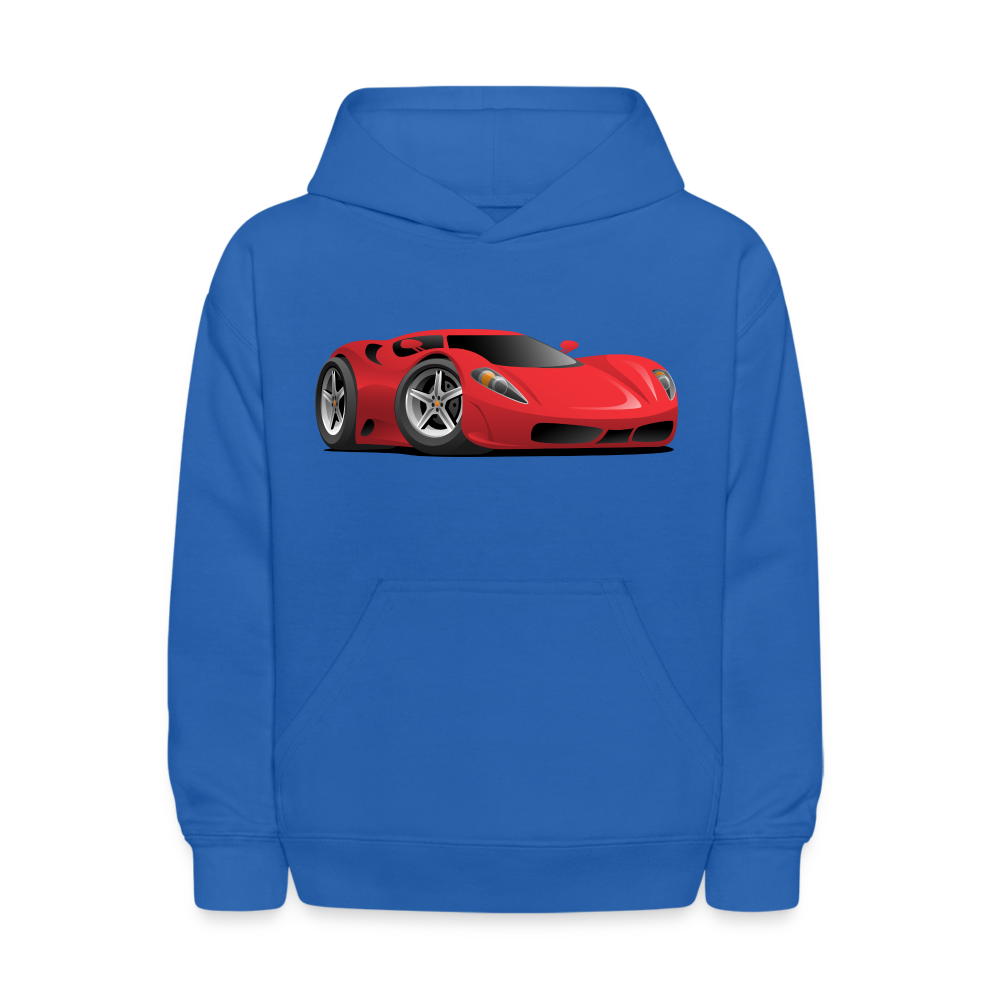 Red Sports Car Kids Hoodie - royal blue