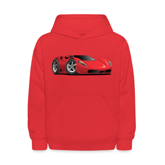 Red Sports Car Kids Hoodie - red
