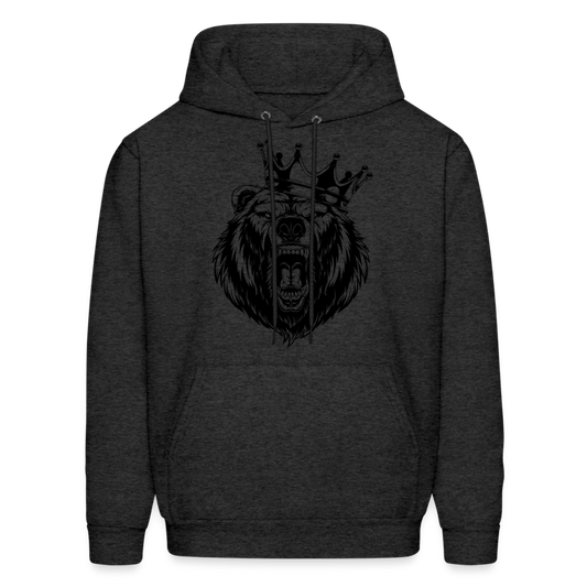 Growling Bear Crown Hoodie - charcoal grey