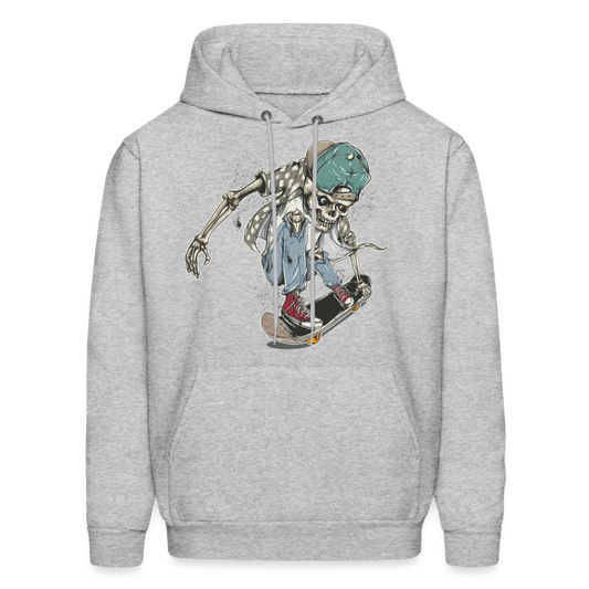 Skater Skeleton Hoodie - heather gray