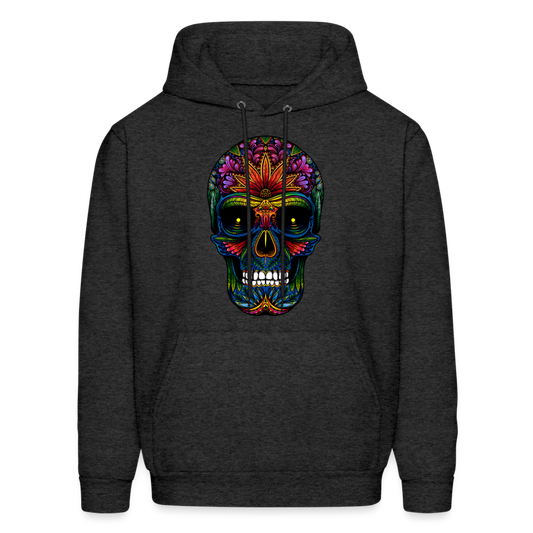 Colorful Sugar Skull Hoodie - charcoal grey