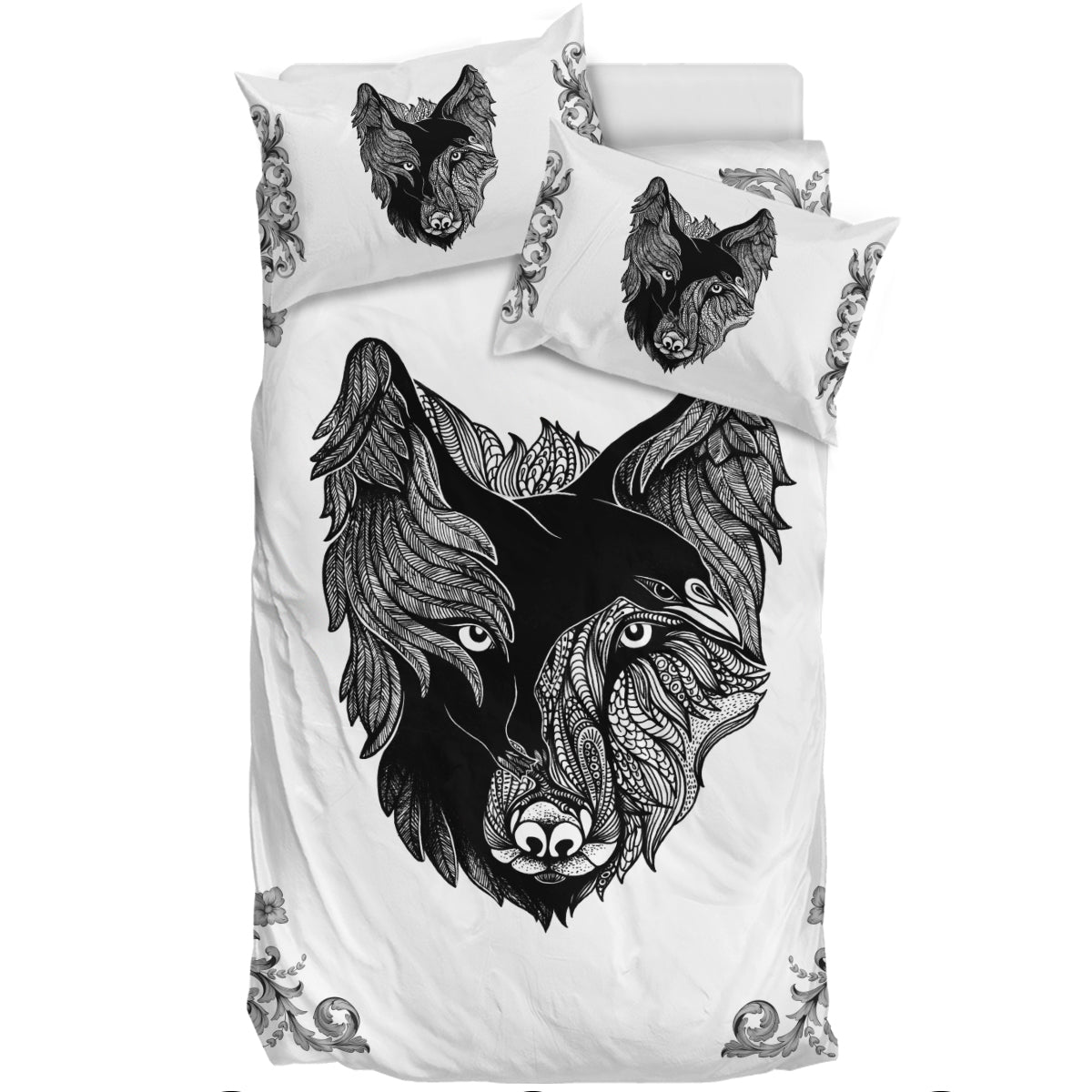 Wolf and Raven Printed Bedding Set
